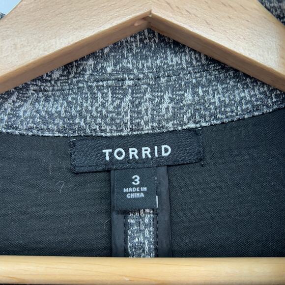 Torrid Gray Collared Blazer Jacket Plus Size 3X Professional Business Workwear - Picture 6 of 7